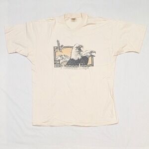 Vintage Del Sol American Eagle Graphic T-Shirt XXL Cream Made in USA Cotton